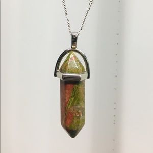 Healing Unakite Silver Necklace!